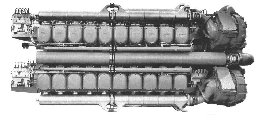 Side view of engine